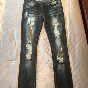 Distressed Skinny Jeans by Machine